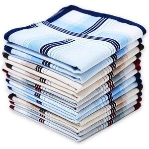 Soft Cotton Handkerchiefs for Men with ElegantPattern in AssortedColor,16 inches